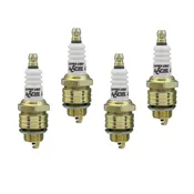 Accel 0437S-4 Spark Plug, Shorty, 14 mm Thread, 0.375 in Reach, Gasket Seat, Resistor, Set of 4
