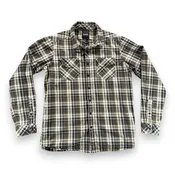 511 Tactical Western Shirt Adult LARGE Brown Gray Plaid Snap Front Utility