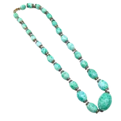 Antique Art Deco Czech Glass Graduated Bead Necklace