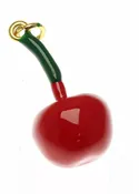 18K LARGE CHERRY RED ENAMEL CHARM