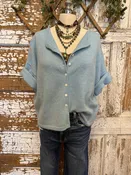 All Aboard Blue Short Sleeve Cardigan