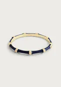 Anabel Aram Bamboo Enameled Hinged Bangle - Atlantic Navy Blue