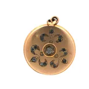 12KT. Gold Filled Vintage 1” Round Locked /Charm set with glass stones — Multipearl
