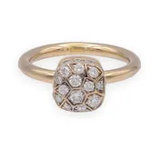 Pomellato Nudo Petit 18K Rose Gold Pavé Diamond Ring, Size 4.5