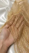 JEWEL NIGHT RHINESTONE MESH FRINGE TOP