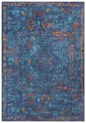 GLN Rugs Atlantis - Machine Washable Area Rug - Abstract Dark Blue Home Rugs