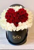 75 RED HEART ROSE BOX