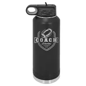 32oz Football Coach Laser Engraved Water Bottle