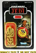 Vintage Palitoy Star Wars Carded ROTJ Han Solo (in Trench Coat) Action Figure C5Y (sticker residue, card tear)
