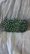 Floral Clutch with Green Swarovski Crystals