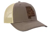 Alabama Map Leather Patch Trucker Hat.