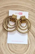 3 Circle Metal Link Post Earrings