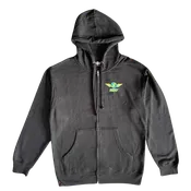 Men's Black SEXY Wings #Throwback Zip-Up Hoodie with Blue & Green Design