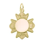 10K Gold Fire Department Badge Charm Item #H0009