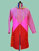 Color-Block Raincoat In Pinks