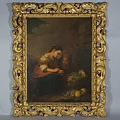 19th Century Italian Oil on Canvas in Gilt Wood Frame