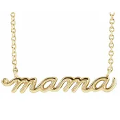 14k Script "Mama" Necklace