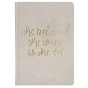 She Believed She Could Fabric Journal - Home Decor & Gifts