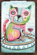 Cat Wine Compact Mirror