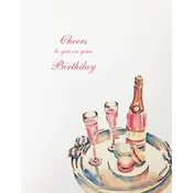LUMA Pink Champagne Birthday Card