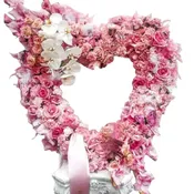 Couture Pink Rose Sympathy Heart Wreath
