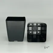 Square Black Plastic Pots