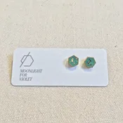 Brass & Clay Hexagon Studs - Various