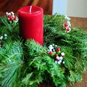 Fresh Centerpiece + Candle - 15 Available @ $39 each - SHIPS TODAY 12/18