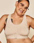 Hero Front‑Closure Sports Bra - Buff