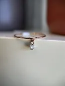 Tai Fine Jewelry 14K Rose Gold Dangling Diamond Ring — Acorn Eagle Rock