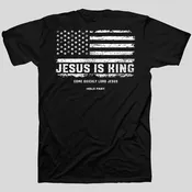 HOLD FAST Mens T-Shirt Jesus Is King Flag