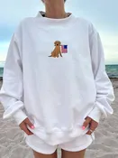 American Flag Dog Mockneck Sweatshirt