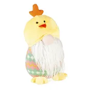 12.5" Fabric Gnome with Chicken Hat Tabletop Décor