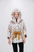 CAT LYNX BELTED CAPE — The Fur Source of NY