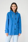 Blue Cotton Raincoat with Sealed Seams