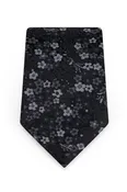 Floral Black Self-Tie Windsor Tie