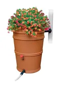 45 Gallon Terracotta Rain Barrel With Diverter And Planter Lid