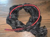 Adult Black Poly Saddle Bronc Rein Black & Red 6ft