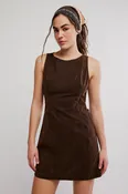 Atlas Suede Mini Dress | Chocolate Brown