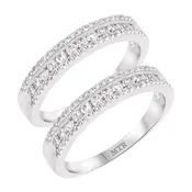 Amir 1 1/4 ct tw. Diamond Same Sex Mens Band Set 14K White Gold