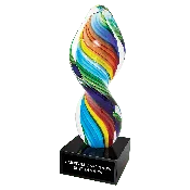10 1/2" Rainbow Twist Art Glass