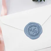 2 Initial Wedding Duogram Adhesive Wax Seals #3381