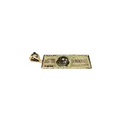 $100 One Hundred Dollar Bill Pendant (14K)