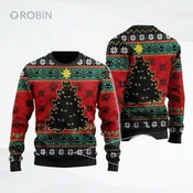 Black Cat Tree Ugly Christmas Sweater, Sweatshirt