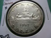 1957  Canadian 80% Silver Dollar.  Item: FO CAN57-01.
