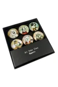 (6) Glass Cat & Dog Magnets