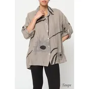 100% Linen Abstract Top - 20090/3
