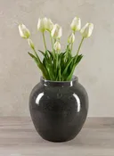 10.5in Tall Migos Gloss Black Ceramic Vase