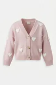 Girls Elaine Heart Buttoned Cardigan