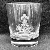Etched 13 oz Highball Glass - Thor's hammer